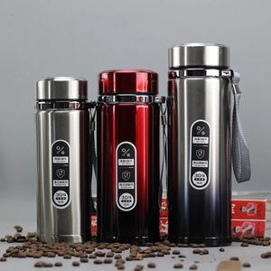 Termos de alta capacidad para negocios Taza termo Vaso de acero inoxidable Botella de agua aislada Frasco de vacío portátil para tazas de té de oficina 221203