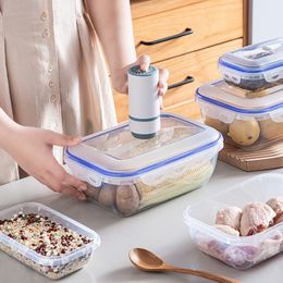 Termos Microondas Vacío Mantenimiento fresco Contenedor de almacenamiento de alimentos con bomba de mano Caja de tarro hermético para conservación sellada Accesorio de cocina 230725