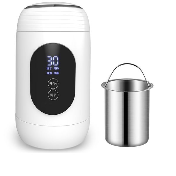 Thermoses Mini Bouilloire Électrique Thermos Voyage Bouteille D'eau Portable Santé Ragoût Tasse Chauffe-Boiler Pots Tasse Intelligente Théières En Acier Inoxydable 221203