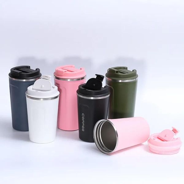 Thermos Thermouss sans couture intérieure 304 Café en acier inoxydable tasse vide double couche simple tasse de voiture flip type isolation tasse en gros