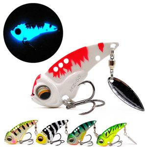 THETHILE BRACH MZ55 60METAL VIB BLADE GLOW CICADE LURE 55 60 mm 13G 17G Bibe de plissage de la queue de coulures pour basse Pike Perch Fish 240407