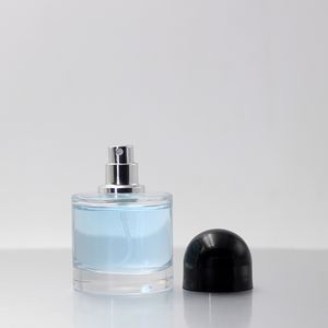 Botellas de perfume de fragancia de forma redonda transparente vacía de fondo grueso 30 ml botella de spray de vidrio de perfume embalaje