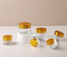 Bouteille cosmétique en verre à fond épais, crème pour le visage, sous-crème pour les yeux, masque facial transparent