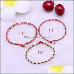 Dikke Braziliaanse Nepal Rainbow Lesbian LGBT Pride Gay Geweven Gevlochten Touw String Strand Vriendschap Armband Kids Gift Drop Levering 2021 Jewel