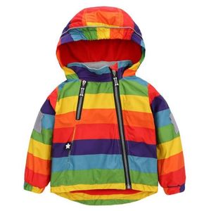 Gruesas chaquetas casuales para niños 12M-5Y Niños Rainbow Coats Boys Bomber Chaquetas Winter Baby Girls Windbreaker Boys Outerwears 201106