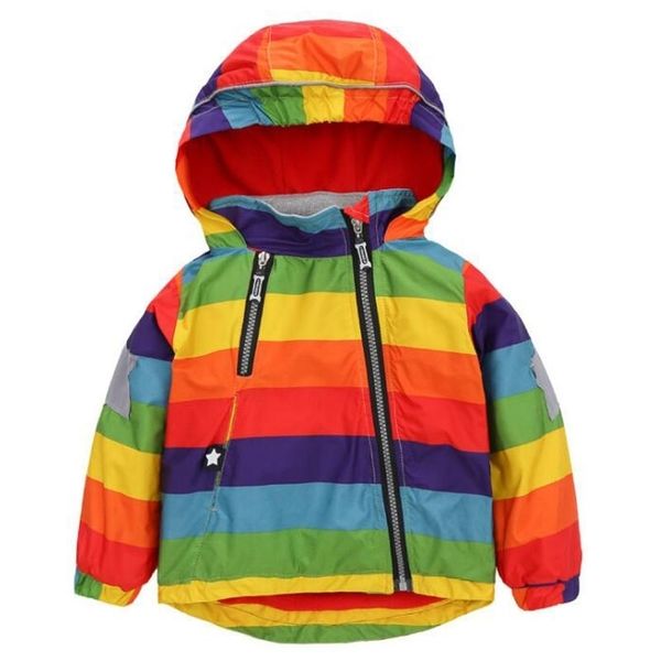 Épais Casual Enfants Vestes 12M-5Y Enfants Rainbow Manteaux Garçons Bomber Vestes D'hiver Bébé Filles Coupe-Vent Garçons Survêtement 201106