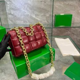Dikke ketting schoudertassen Dames designer tassen Hoge kwaliteit handtas geweven leer Designer merk Crossbody vrouwelijke luxe portemonnees