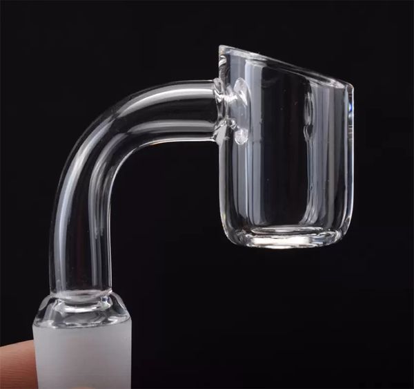 Épais club Quartz Banger Nail Pipes 14mm mâle 90 Degrés 100% réel Quartz Nails Transparent Pour Verre Bong Bol Adaptateur Huile De Tabac Dab Rigs Narguilé Bubbler Fumer