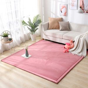 Dikke Coral Fleece Tapijt Tatami Mat Woonkamer Slaapkamer Kinderen Kruipen Baby Neffen Rug Room Bay Raam Mat 210626