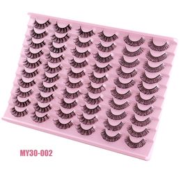 Épais Curled Vison Faux Cils Extensions Naturellement Doux Vivid Main Réutilisable Multicouche 3D Faux Cils Messy Crisscross Eye Lash DHL