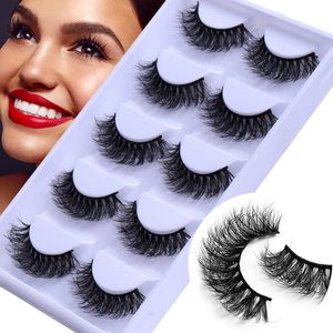 Faux cils épais et bouclés en vison, naturellement doux et délicats, fabriqués à la main, réutilisables, multicouches, 3D, Extensions de cils entrecroisés, maquillage