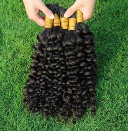 Extensions de cheveux humains indiens crépus bouclés à extrémité épaisse, cheveux tressés en vrac, populaires, bouclés, pour femmes noires, sans attachement, cheveux humains Bul9748684