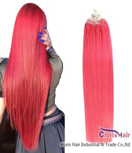 Ligne rose épaisse Micro Ring Cheveux 100 Extensions de cheveux humains Capsule Brésilienne Remy Kératine Micro Link Perle Hair 100 Strons 08821418