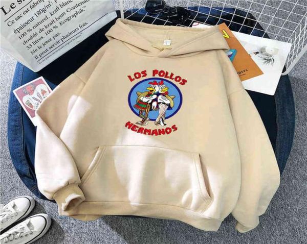 Épais mode Sportwear drôle Los Pollos Hermanos imprimé Men039S sweats à capuche chaud décontracté hommes à capuche surdimensionné hiver à capuche H12187800060