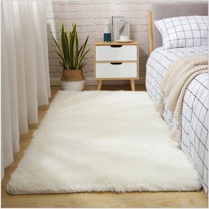 Thick Fluffy Carpets For Living Room Decor Bedside Rug Warm Plush Floor Mats Children's Room Play Mats Silkly Furry Carpet Grey
