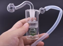 Bécher en verre épais Dab Rig Bong Heady Mini plates-formes pétrolières bon marché bong fumer narguilé avec bol d'huile en verre de 10 mm