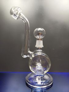 Dikke glazen bong dab rig waterpijp recycler booreilanden glazen oliebrander water bong met titanium nagel 18.8mm joint zeusart shop