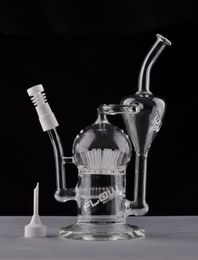 Bongs en verre épais Pipe à eau Pipes à fumer Grand recycleur avec arroseur Perc 20 bras arbre recycleur plates-formes à huile en verre avec clou en céramique