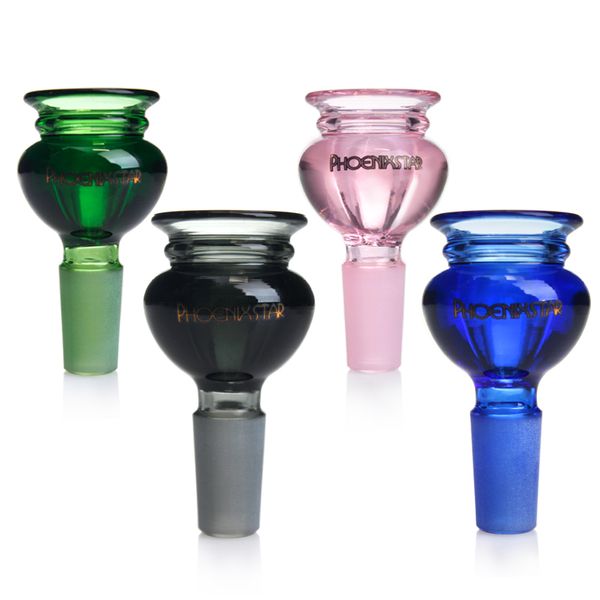 Bol en verre épais 14 mm 18 mm mâle conjoint en entonnoir de couleur mixte bols outil de la pièce fumer pour le tabac bang dab gréement burning conduit