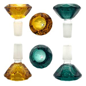 Bols de tabac en verre épais en forme de diamant Bong en verre bols à fumer 14mm 18mm mâle Joint G Heady bol coloré pour conduites d'eau plates-formes pétrolières