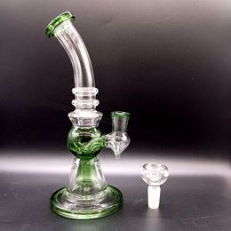 8,5 pulgadas de vidrio grueso Bong de agua Hookahs Mujer 14 mm Oil Dab Rigs Pipas para fumar Shisha con accesorios para cuencos