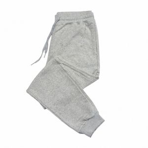 Pantalon de survêtement en molleton épais gris épais avec cordon de serrage confortable pour hommes O9Qm #