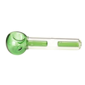 Pipes à fumer Cuillère verte Petite pipe en verre portable Bubbler Pipes à main en verre Pipes à bulles noires