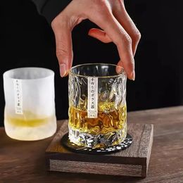 Dik Zwaar Whiskyglas Japanse Stijl Hamer Kristallen Wijnglazen Ouderwetse Cognac Whisky Tumbler Borrelkop Biermok 240312