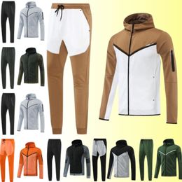 Survêtement pour hommes Tech Fleece Survêtement Vestes pour hommes Designer Sport Costume décontracté avec pantalon Sportwear 11 couleurs Pantalon de jogging Coupe-vent en gros 2 pièces 10% de réduction