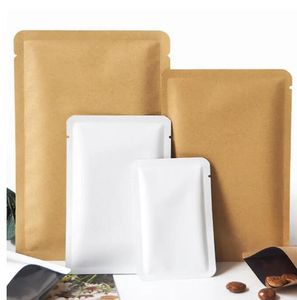 Sacs d'emballage en papier Kraft épais, à dessus ouvert, pour poudre alimentaire, liquide, feuille d'aluminium plate, pochette d'emballage intérieure thermoscellable