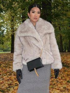 Dikke revalige pluche losse jas voor vrouwen mode solide warme lange mouw jas herfst winter chic lady street bovenkleding