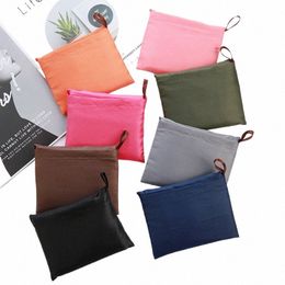 style de loisirs épais nyl grand sac à main respectueux de l'environnement réutilisable polyester sac à bandoulière portable sac de magasin pliable v9es #