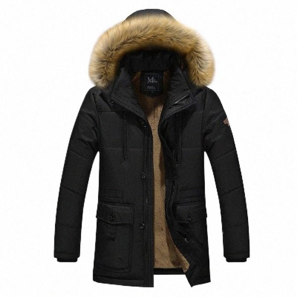 épais Lg rembourrage Veste Homme Fourrure À Capuchon Col Mâle Manteau Lâche Lg Manches Veste D'hiver Hommes Chaud Doudoune Cott Parka 32br #