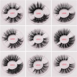 Dikke lange 25 mm nerts valse wimpers extensions Super Soft Vivid Fake Lashes Mink Eye Make -up Accessoire 12 Beschikbare modellen399