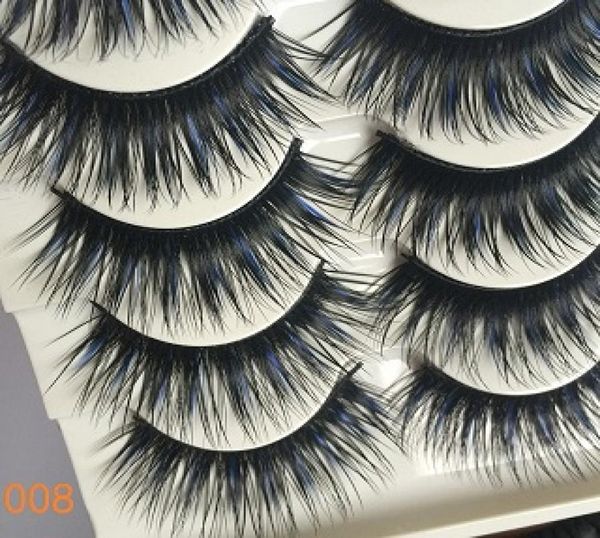 Épais longs gros cils étape 20 Styles maquillage de beauté 5 paires de faux cils noir coloré naturel fait à la main Lashes5910519