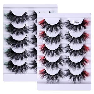 Épais Long Multicouche Couleur Faux Cils 5 Paires Ensemble Lumière Douce Réutilisable Fabriqué À La Main 3D Vison Faux Cils Extensions Maquillage Pour Les Yeux 8 Modèles DHL