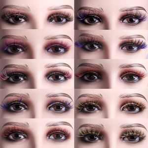 Épais Multicouche Couleur Faux Cils Lumière Douce Curling Up Crisscross Réutilisable Fabriqué À La Main En Désordre Faux Cils Extensions Maquillage Pour Les Yeux 10 Modèles DHL