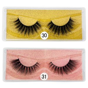 Grueso Natural 3D Pestañas postizas Luz suave entrecruzada Reutilizable Hecho a mano Pestañas postizas Extensión Maquillaje para ojos Mujeres Belleza Etiqueta colorida 10 modelos disponibles