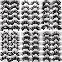 Cílios postiços cacheados naturais grossos confusos cruzados feitos à mão reutilizáveis multicamadas 3D mink cílios postiços extensões cílios macios vívidos completos