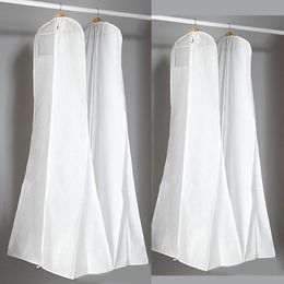 Épais sac à poussière blanc non tissé pour robe de mariée sacs de robe de soirée de bal 180 * 70 * 25 cm couvertures de vêtement de couverture de vêtement de voyage