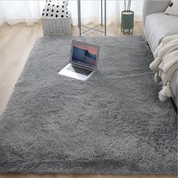 Tapis en peluche épais pour salon, décoration de maison, tapis rectangulaire soyeux et moelleux pour enfants, tapis de pied de canapé, tapis de jeu pour chambre d'enfant 240125