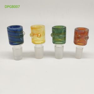 DPGB007 Dikke glazen rookkommen met bubbels 3 heldere knikkers en zilver gezwakt op de kom