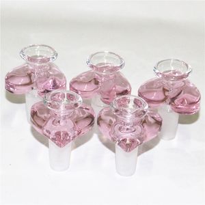 Dikke Pyrex Hookahs Bowls 14mm Pink Love Heart Shape Glass Bowl voor Tobacco Water Pipes Bong Dab Olierouts