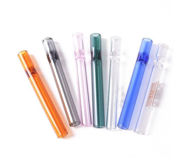 Grueso Pyrex OG Glass Pipe 4Inch One Hitter Pipes Steamroller Filters Accesorios para fumar Hookah Holder para tabaco Dry Herb Oil Burner Dab Rig