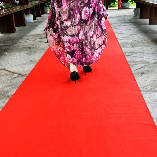 Alfombra roja gruesa para pasillo de boda y alfombra para interiores y exteriores, bodas, festivales, fiestas de cumpleaños, decoración de eventos, grosor de 1mm