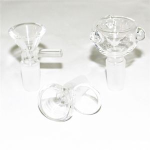 Accessoires pour fumeurs bol en verre rond épais brûleurs à huile sèche aux herbes avec poignée 14mm bols mâles pour bangs