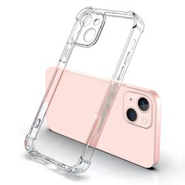 Coque de téléphone en Silicone transparent, épais et résistant aux chocs, étui de Protection d'objectif arrière pour iPhone 15 14 13 12 11 Pro Max Mini X XS XR 7 8 Plus