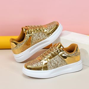 Dikke Soled Soled Men's and Women's Sequins Fashion Board schoenen Casual sneakers Ademend lichtgewicht Outdoor Flats paar schoenen A8