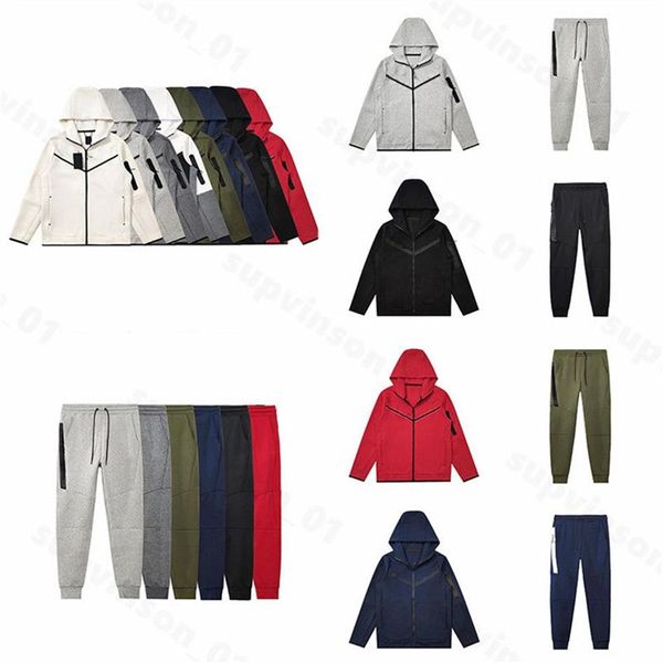 Chándales gruesos pantalones de diseñador Tecnología para hombre Techfleeces Sudaderas con capucha Chaquetas trajes conjuntos entrenamiento físico Deportes Espacio Pantalones de algodón Hoo244L