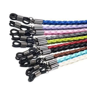 Dikke twist zonnebril lederen touw ketting bril Blaidglazen lanyard riem riem buitensporten niet-slip broeikasglas accessoires